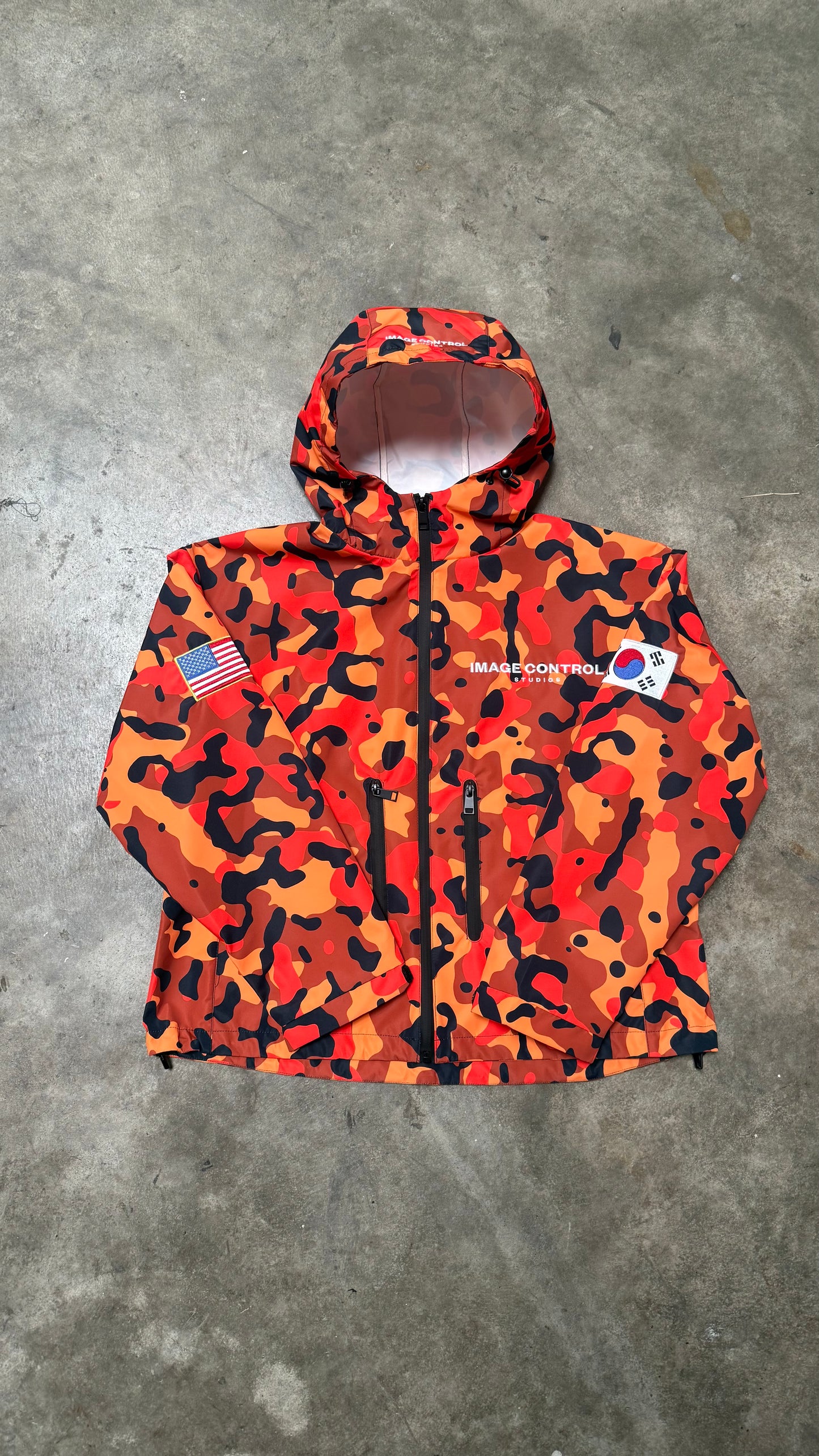 Orange Camo Windbreaker Jacket