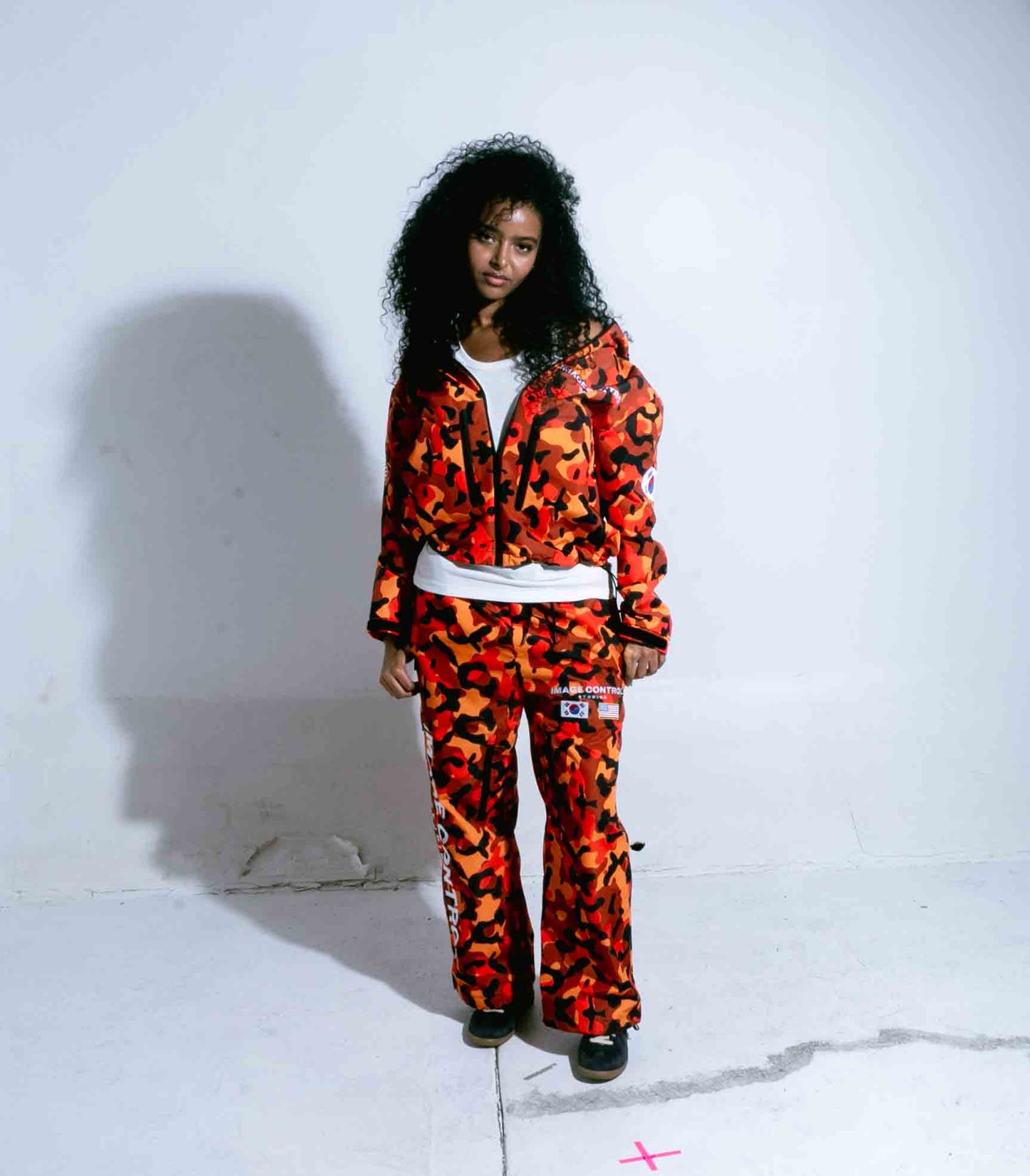 Orange Camo Windbreaker Jacket