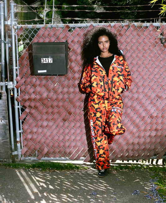 Orange Camo Windbreaker Pants