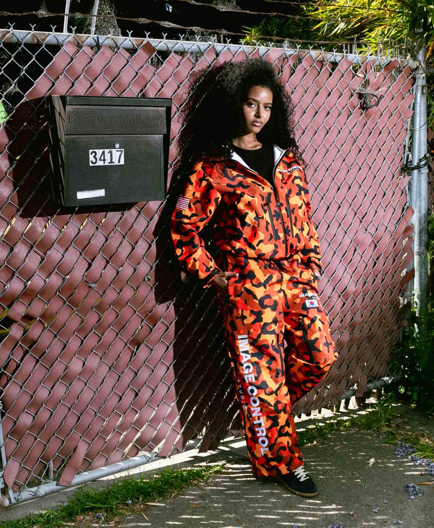Orange Camo Windbreaker Pants