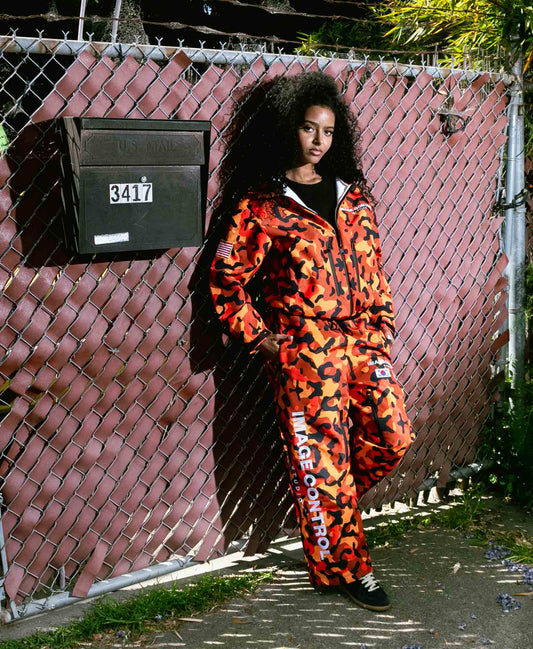 Orange Camo Windbreaker Jacket